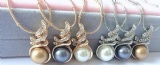 Glass pearls necklace and earrings