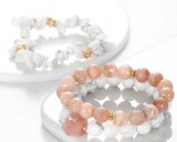 2019 New style white howlite beads three layer bracelet jewelry