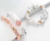 2019 New style white howlite beads three layer bracelet jewelry