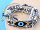 Women Crystal Natural Stone Bracelet Sets New Gold Fish Bracelet