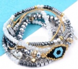 Women Crystal Natural Stone Bracelet Sets New Gold Fish Bracelet