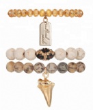 New arrival crystal beads lava stone alloy pendant custom made bracelet
