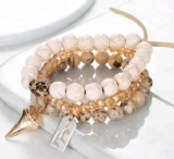 New arrival crystal beads lava stone alloy pendant custom made bracelet