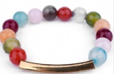 3Pcs / Set Women Men 1cm Natural Stone Bead Bracelet Adjustable Bead Bracelet