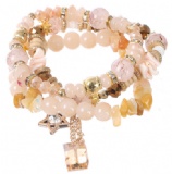 Natural Stone Crystal Beaded Bracelet Alloy Decorative Pendant Bracelet For Female Jewelry