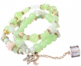 Natural Stone Crystal Beaded Bracelet Alloy Decorative Pendant Bracelet For Female Jewelry