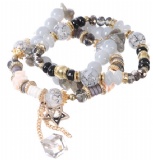 Natural Stone Crystal Beaded Bracelet Alloy Decorative Pendant Bracelet For Female Jewelry