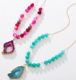 Hot Summer Druzy Jewelry Pendant Natural Stone Beads Chain Statement Necklace