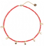Wholesale Fashion Gold Star Necklace Women Red Seed Bead Necklace
