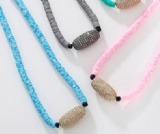 Newest Design Lady Polymer Clay With Cubic Zirconia Necklace