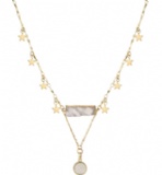 New Arrive Gold Copper Chain Durzy Natural Stone Pendant Hot Sell Elegant Necklace For Summer