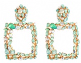 Exaggerated  Chinese crystals-studded geometric alloy earrings