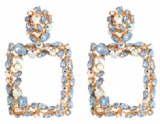 Exaggerated  Chinese crystals-studded geometric alloy earrings