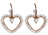 Heart plastic pearl earring