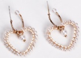 Heart plastic pearl earring