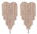 Multi-layer water diamond set claw chain new fashion personality is full of simple love tassel earrings